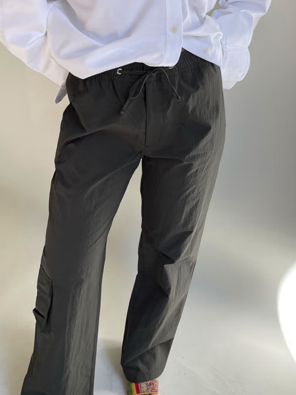 NWT- Djerf Avenue Sporty Wide-Leg Pants - Dark Green- Small ( Tall ) - Picture 3 of 10